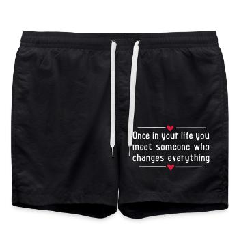 amoureux - Short de bain - noir - Devant - AI Model Male 185 light (185cm)