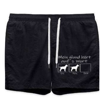mein Labrador hoert auf´s Wort - Badeshorts - Schwarz - Vorne - AI Model Male 185 light (185cm)