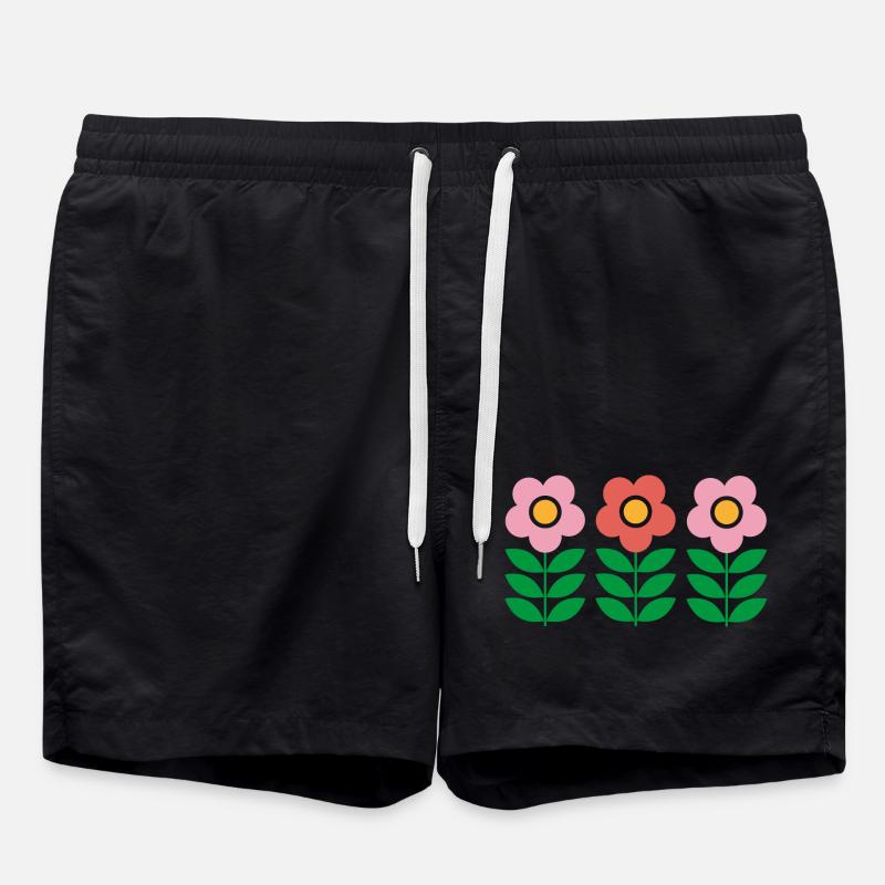 Fleurs - Short de bain - noir