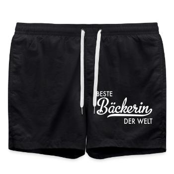 Beste Bäckerin der Welt - Badeshorts - Schwarz - Vorne - AI Model Male 185 light (185cm)