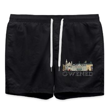Gwened | Vannes - Kreizh kêr | Downtown - Swim Trunks - black - Front - AI Model Male 185 light (185cm)