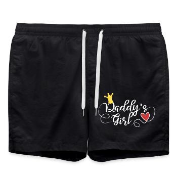 Daddys Girl weiß - Badeshorts - Schwarz - Vorne - AI Model Male 185 light (185cm)