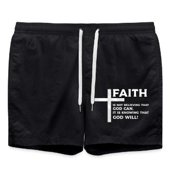 Jésus-Christ Bible Bible vers le christianisme Dieu - Short de bain - noir - Devant - AI Model Male 185 light (185cm)