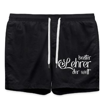 Lehrer - Badeshorts - Schwarz - Vorne - AI Model Male 185 light (185cm)