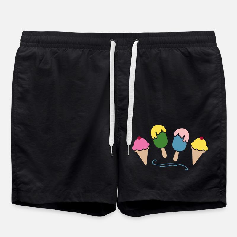 Ice Cream - Swim Trunks - black