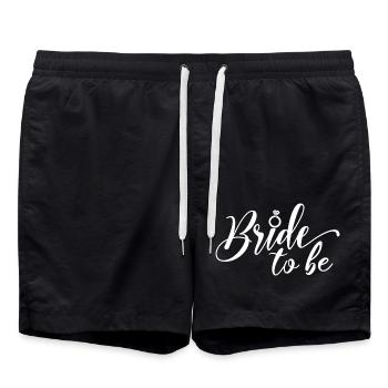 Drôle de mariée de fiançailles pour être cadeau pour les femmes - Short de bain - noir - Devant - AI Model Male 185 light (185cm)