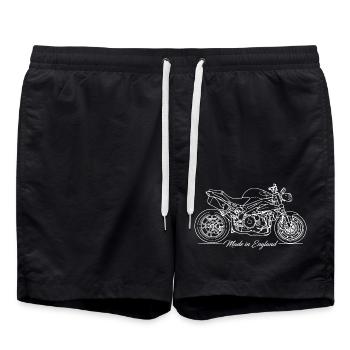 Britisch Bike - Made in England - Badeshorts - Schwarz - Vorne - AI Model Male 185 light (185cm)