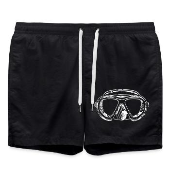 Vintage Vector Diving Mask - Swim Trunks - black - Front - AI Model Male 185 light (185cm)