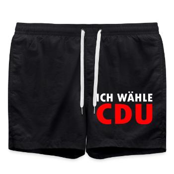 Ich wähle cdu - Badeshorts - Schwarz - Vorne - AI Model Male 185 light (185cm)