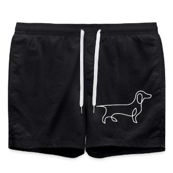 Le T-Shirt Teckel - Short de bain - noir - Devant - AI Model Male 185 light (185cm)