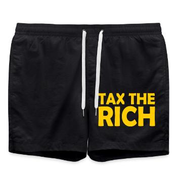 Tax the rich - Badeshorts - Schwarz - Vorne - AI Model Male 185 light (185cm)