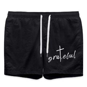 GRATEFUL - Badeshorts - Schwarz - Vorne - AI Model Male 185 light (185cm)