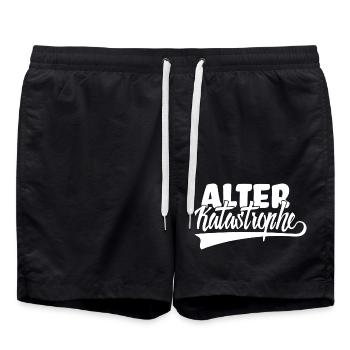 Old catastrophe - car mechanic fun sayings - Swim Trunks - black - Front - AI Model Male 185 light (185cm)