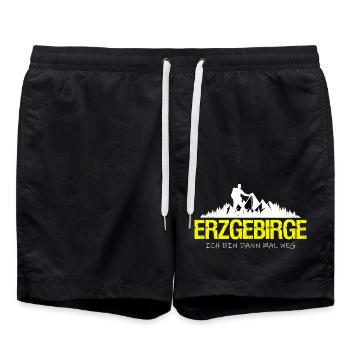 Erzgebirge ich bin dann mal weg - Badeshorts - Schwarz - Vorne - AI Model Male 185 light (185cm)
