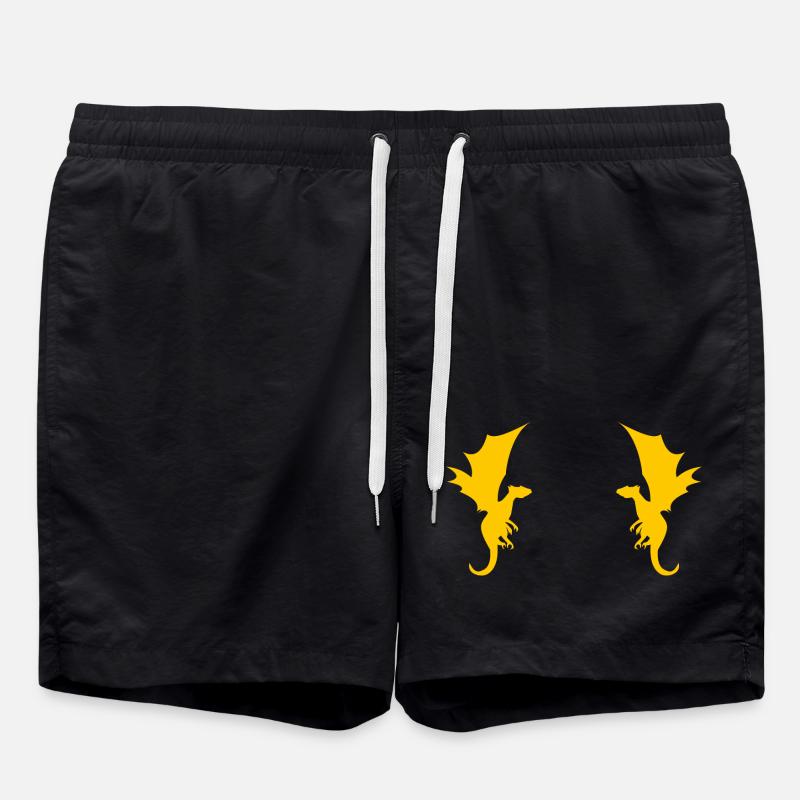 Motif Dragon Dragon - Short de bain - noir