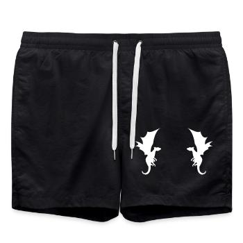 Dragon Dragon Pattern - Swim Trunks - black - Front - AI Model Male 185 light (185cm)