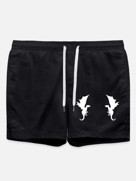 Dragon Dragon Pattern - Swim Trunks - black