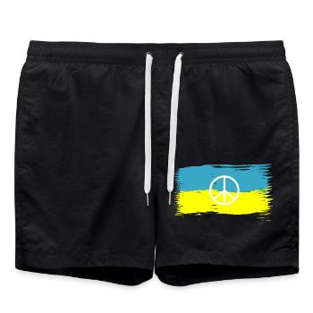 peace sign peace sign symbols - Swim Trunks - black - Front - AI Model Male 185 light (185cm)