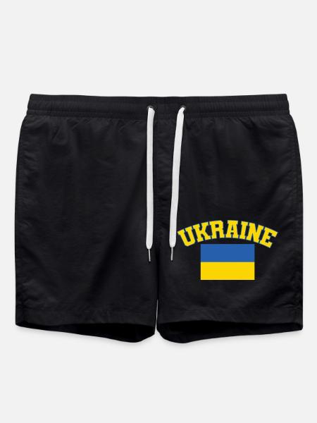 Ukraine Flag, Ukraine - Swim Trunks - black
