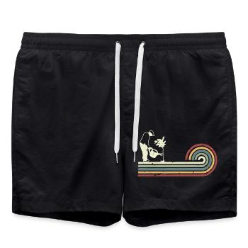 Retro Gärtner - Garten - Gärtner - - Badeshorts - Schwarz - Vorne - AI Model Male 185 light (185cm)