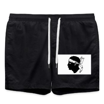 Drapeau Corse / Corse flag - Short de bain - noir - Devant - AI Model Male 185 light (185cm)