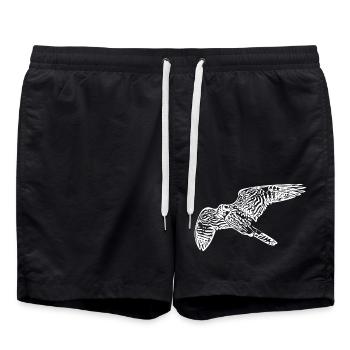 Faucon vintage en vol - Short de bain - noir - Devant - AI Model Male 185 light (185cm)