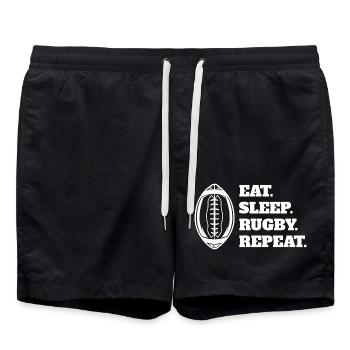 Rugby Rugby Coach Gift Rugby Player Rugby Team - Swim Trunks - black - Front - AI Model Male 185 light (185cm)