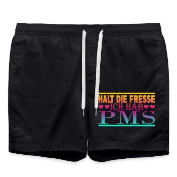 Halt den Mund ich habe PMS - Badeshorts - Schwarz - Vorne - AI Model Male 185 light (185cm)