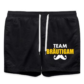 Team bräutigam - Badeshorts - Schwarz - Vorne - AI Model Male 185 light (185cm)