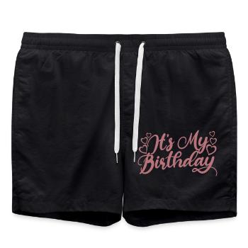 C’est mon anniversaire Cadeau et tenue de fête d’anniversaire mignons - Short de bain - noir - Devant - AI Model Male 185 light (185cm)