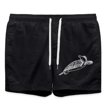Elégante tortue de mer vintage - Short de bain - noir - Devant - AI Model Male 185 light (185cm)