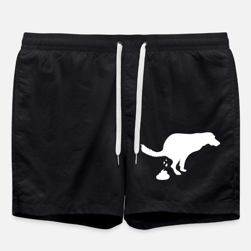 Screaming dog pooping dog - Swim Trunks - black