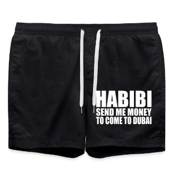 habibi come to dubai - Badeshorts - Schwarz - Vorne - AI Model Male 185 light (185cm)