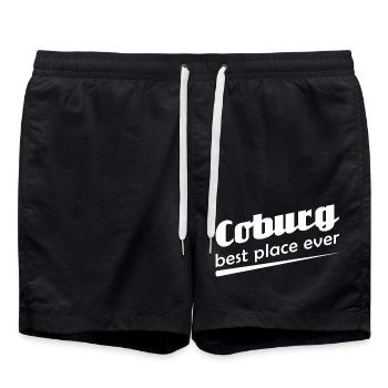Coburg - Stadt best place ever - Badeshorts - Schwarz - Vorne - AI Model Male 185 light (185cm)