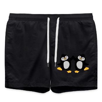 High Five Bienvenue Pingouins - Short de bain - noir - Devant - AI Model Male 185 light (185cm)
