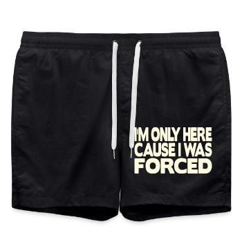 Je ne suis ici que parce que j’ai été forcé - Short de bain - noir - Devant - AI Model Male 185 light (185cm)