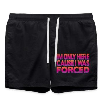 Je ne suis ici que parce que j’ai été forcé - Short de bain - noir - Devant - AI Model Male 185 light (185cm)