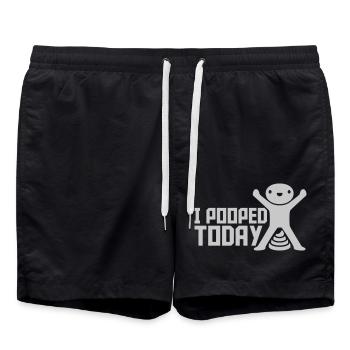 I pooped today Zitat - Badeshorts - Schwarz - Vorne - AI Model Male 185 light (185cm)