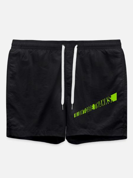 Hi I don't care - Swim Trunks - black