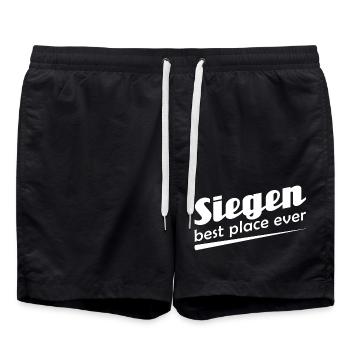 Siegen - Stadt best place ever - Badeshorts - Schwarz - Vorne - AI Model Male 185 light (185cm)