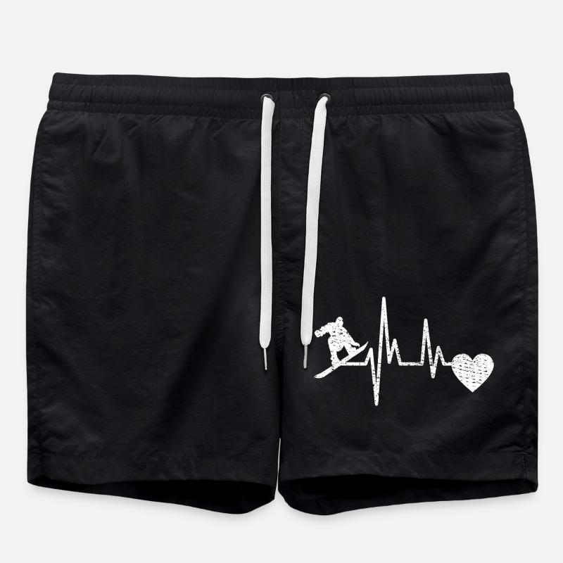 Wintersport Snowboard Spruch Snowboardfahrer - Badeshorts - Schwarz