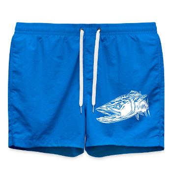Large vintage barracuda with dangerous teeth - Swim Trunks - cobalt blue - Front