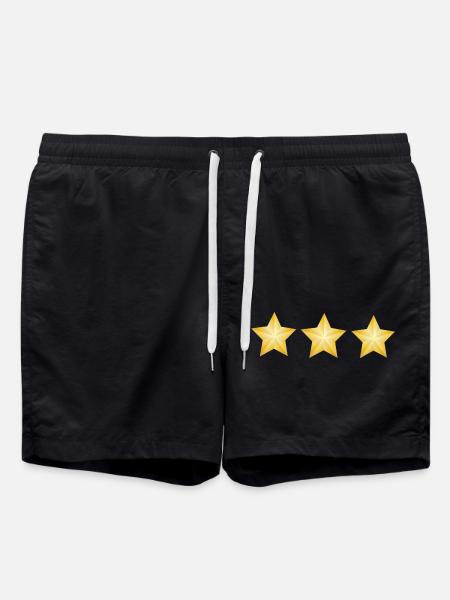 Three stars - Swim Trunks - black