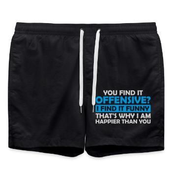 You find it offensive - Badeshorts - Schwarz - Vorne - AI Model Male 185 light (185cm)