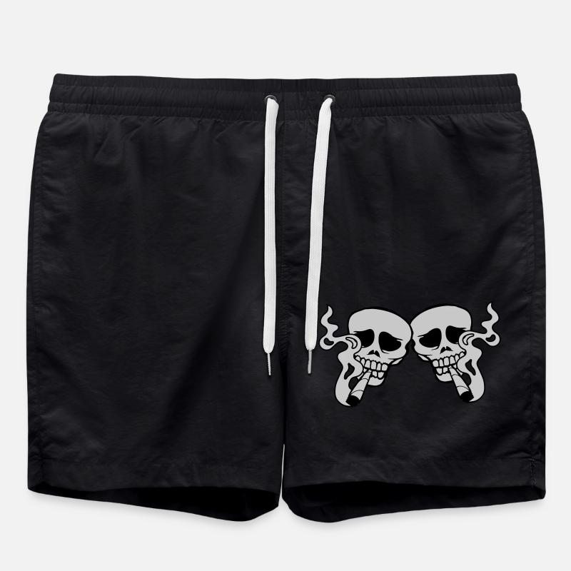 2 Freunde Joint rauchen - Badeshorts - Schwarz