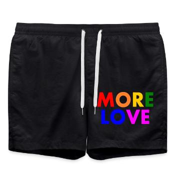 More love - Swim Trunks - black - Front - AI Model Male 185 light (185cm)