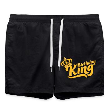 Birthday King Crown Logo - Swim Trunks - black - Front - AI Model Male 185 light (185cm)