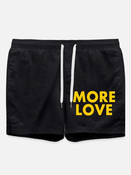 More love - Swim Trunks - black