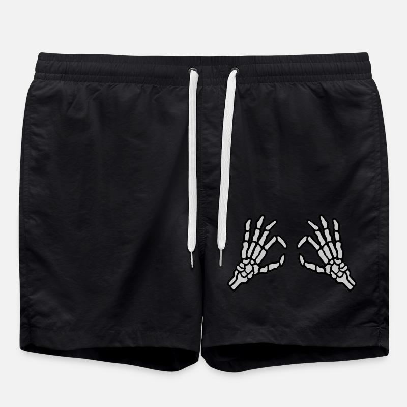 Looking through skeletal hole eyes - Swim Trunks - black