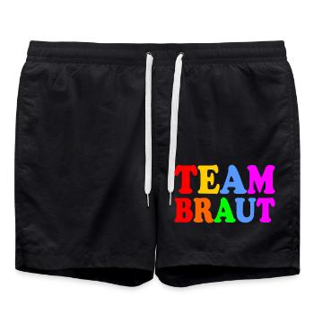 Team braut - Badeshorts - Schwarz - Vorne - AI Model Male 185 light (185cm)
